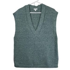 J. Jill women's textured blue spruce, v-neck sweater vest.